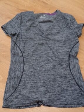 Performance Top Small  Activewear Ladies  Bicycling Yoga Poly Blend Heather Gray